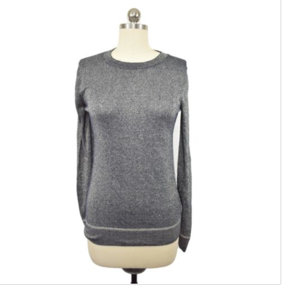 Joe Fresh Blue Metallic Crewneck  Knit Top Small